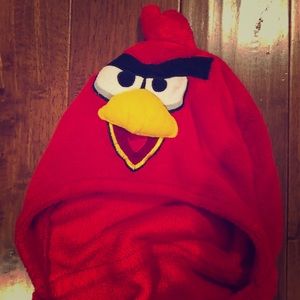 Angry Birds Red Hooded Fleece Wrap Blanket